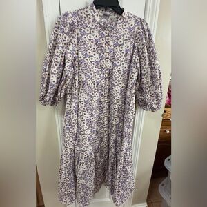 VILA Floral Puff Sleeve Dress SPRING/summer SZ 6 pit to pit 20 (mix 21)